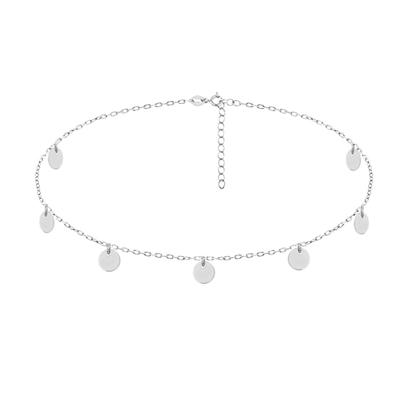 Naszyjnik choker z kółkami srebro