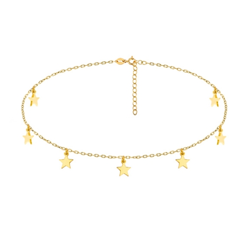 naszyjnik choker z gwiazdkami pozłacany srebro 925