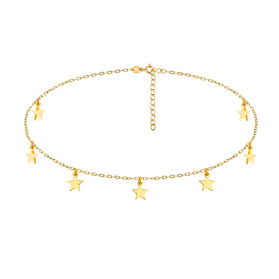 Naszyjnik choker z gwiazdkami pozłacany