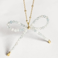 Naszyjnik z kokardką akwamaryn AQUA BOW