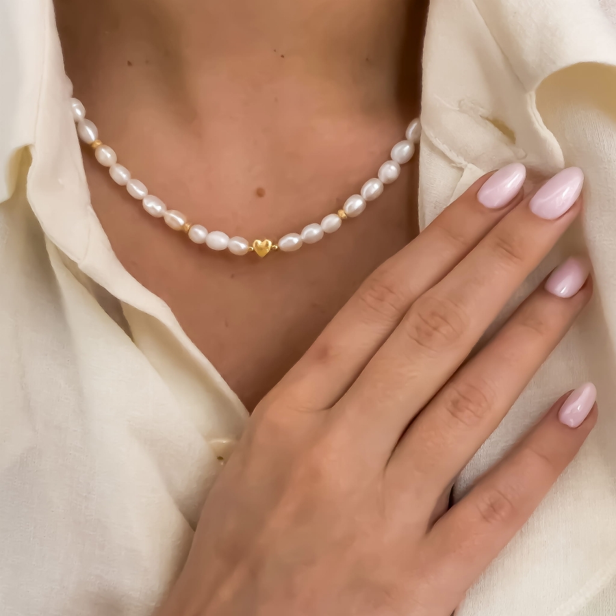 Naszyjnik perły serce PEARL HEART